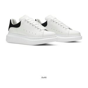 Alexander McQueen White Sneakers with Black Detail